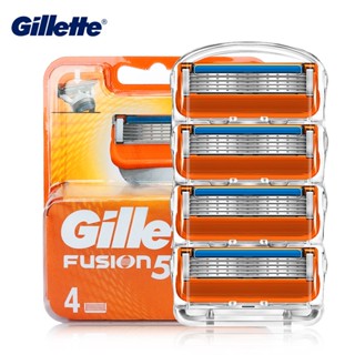 Gillette Fusion ใบมีดโกนหนวดเครา ขนหน้าผู้ชาย แบบเปลี่ยน 4 ช…