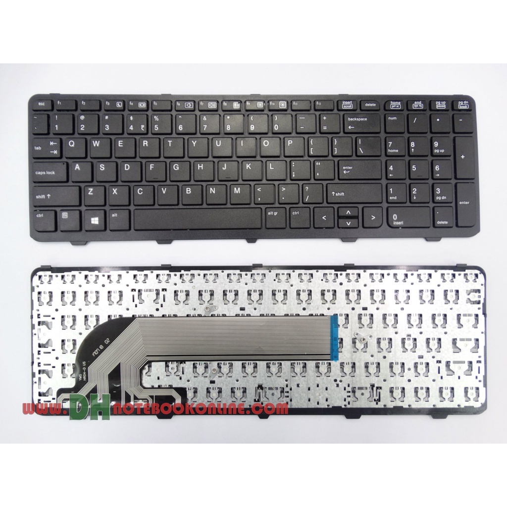 แป้นพิมพ์ คีย์บอร์ดโน๊ตบุ๊ค HP Probook 450 G0, 450 G1, 450 G2, 455 G1, 455 G2 Laptop Keyboard สีดำ (ภาษาไทย-อังกฤษ)