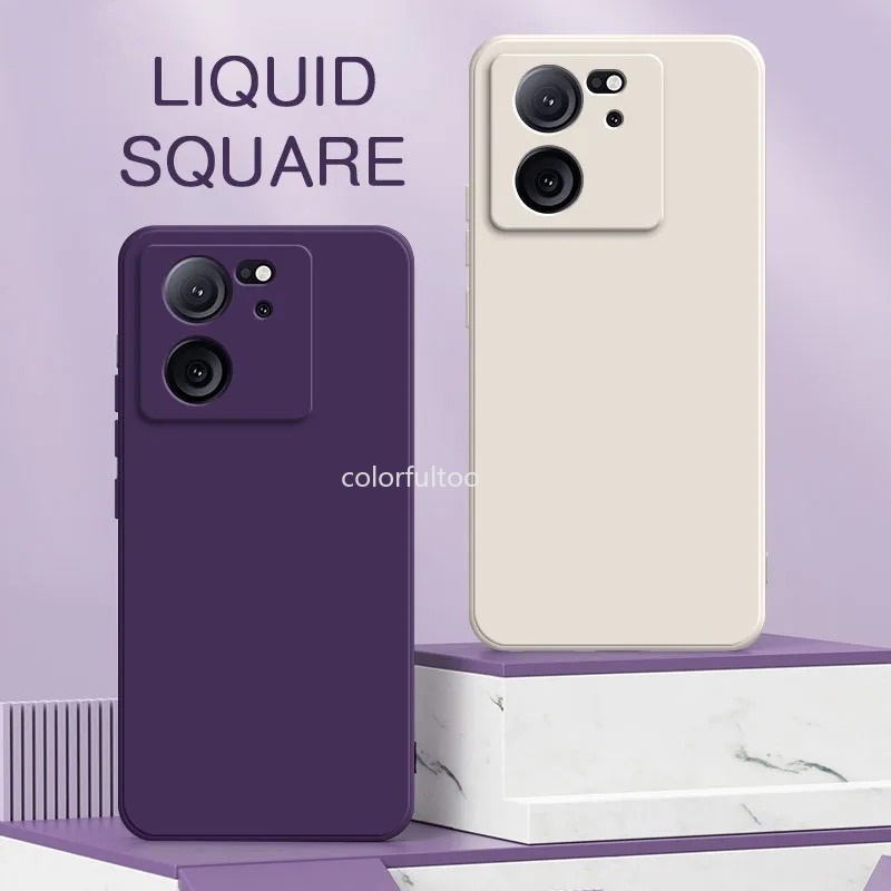 Xiaomi 13T ProปลอกสําหรับXiaomi Mi 13T 14T Pro 13 T 13TPro 14TPro 5Gสแควร์ซิลิโคนเหลวTPUกรณีโทรศัพท์อ่อนแฟชั่นที่เรียบง่ายกล้องเลนส์ป้องกันกันกระแทกคู่ปกหลัง