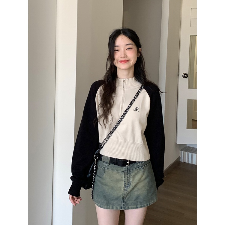 Xiao ใหม่ เสื้อถักนิตติ้ง สไตล์เกาหลี เข้ากับทุกการแต่งกาย แฟชั่นฤดูใบไม้ร่วง สําหรับผู้หญิง BSWV