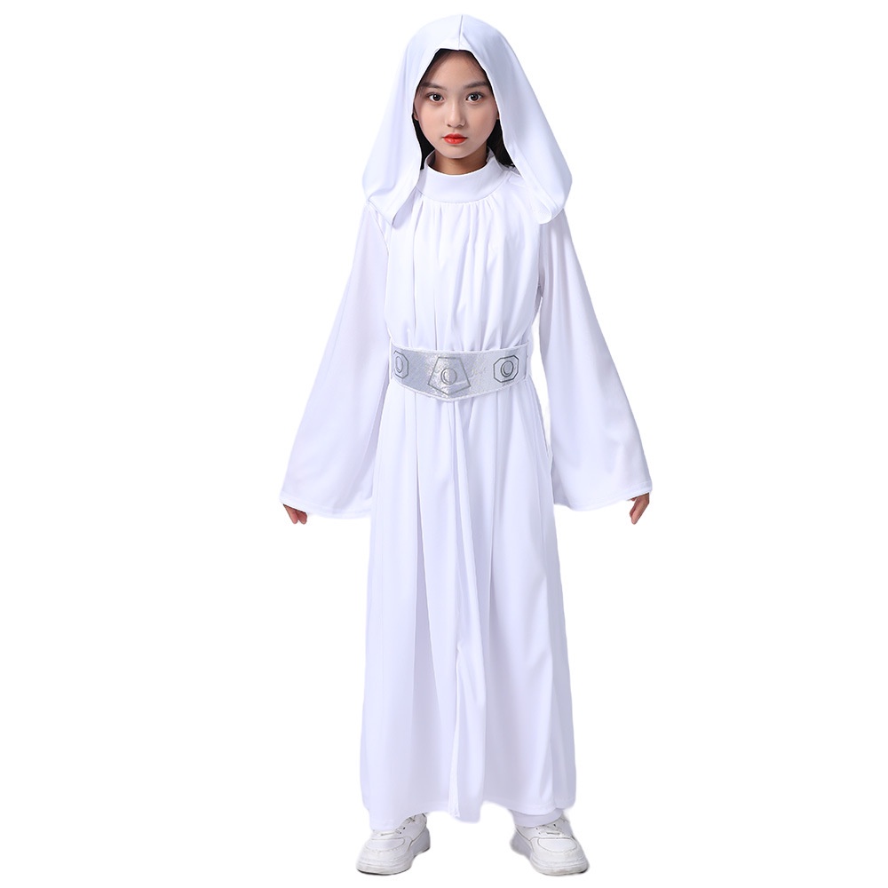เครื่องแต่งกาย ชุดคอสเพลย์ Star Wars Princess Leia ยอดนิยม สําหรับเด็ก เหมาะกับงานปาร์ตี้ฮาโลวีน 2023