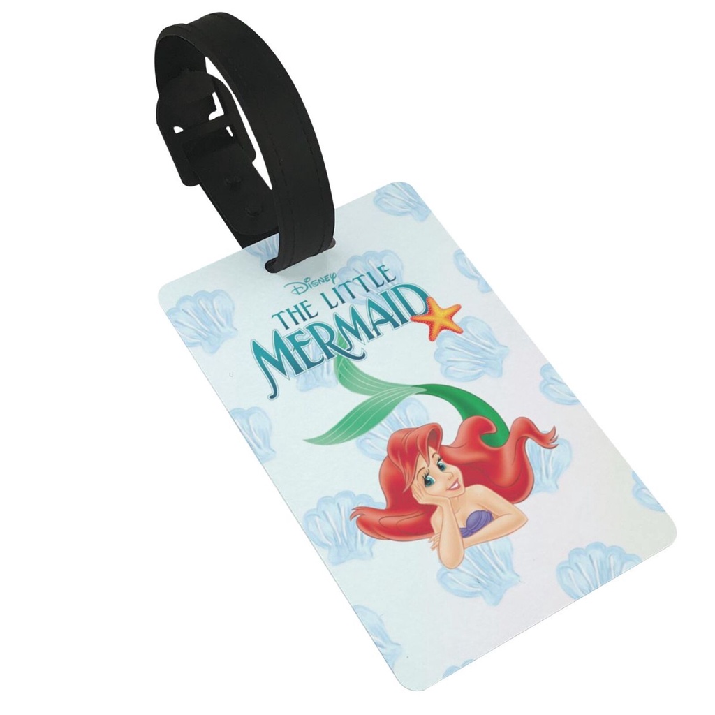 ป้ายแท็ก PVC ลาย Disney Princess Ariel ใส่นามบัตร บัตรประจําตัวประชาชน กระเป๋าเดินทาง สําหรับผู้หญิง ผู้ชาย เด็กผู้หญิง