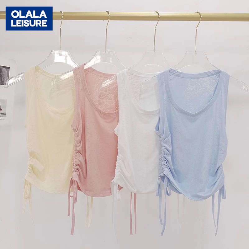 OLALA LEISURE กีฬาโยคะด้านบนตัดแขนกุด