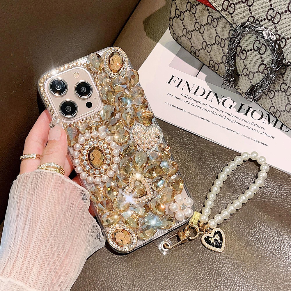 Luxury Gold Bling Rhinestoneเคสโทรศัพท์สําหรับOppo Reno 15 Pro Max 15F Reno15F Reno15 Reno14F Reno14