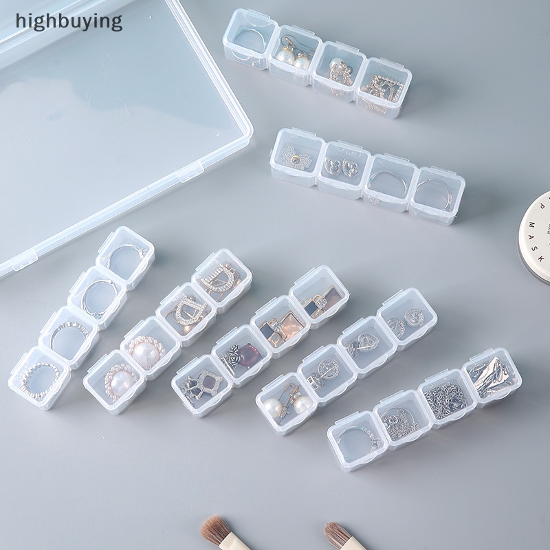 [highbuying] กล่องพลาสติกใส 28 ช่อง ปรับได้ สําหรับเก็บเครื่องประดับ ต่างหู ลูกปัด พร้อมส่ง