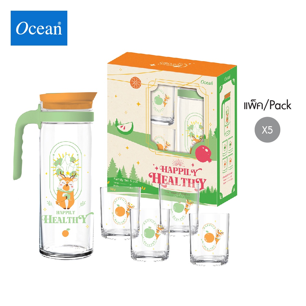 Ocean - ชุดของขวัญ เหยือกน้ำและแก้ว The Magical Wishes Family Set - Deer Destiny (pack of 5)