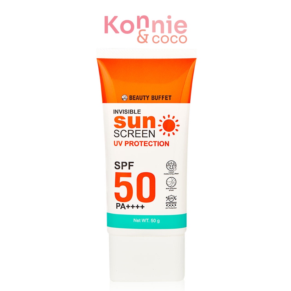 Beauty Buffet Invisible Sunscreen UV Protection SPF 50 Pa++++ 50g บิวตี้ บุฟเฟต์ กันแดดเนื้อเซรั่ม สูตรอ่อนโยนพิเศษ.