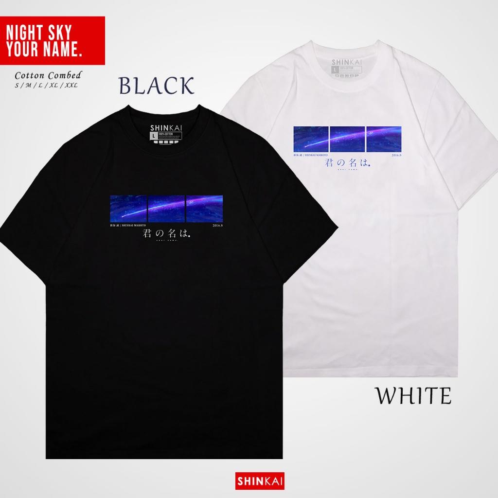 แฟชั่น Shinkai Kaos อะนิเมะ Kimi No Nawa Night Sky/Anime Kimi No Nawa/Night Sky/Kaos ผู้ชาย ผู้หญิง 