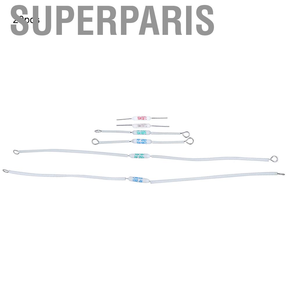 Superparis 20 ชิ้น 250 โวลต์ 10A ฟิวส์ความร้อนตัด RF สำหรับเครื่องใช้ไฟฟ้า