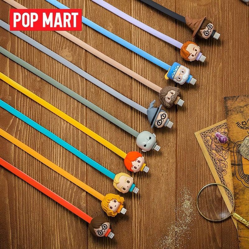 Pop Mart ของแท้ สายเคเบิลข้อมูล ชาร์จเร็ว สําหรับ Apple Android typec