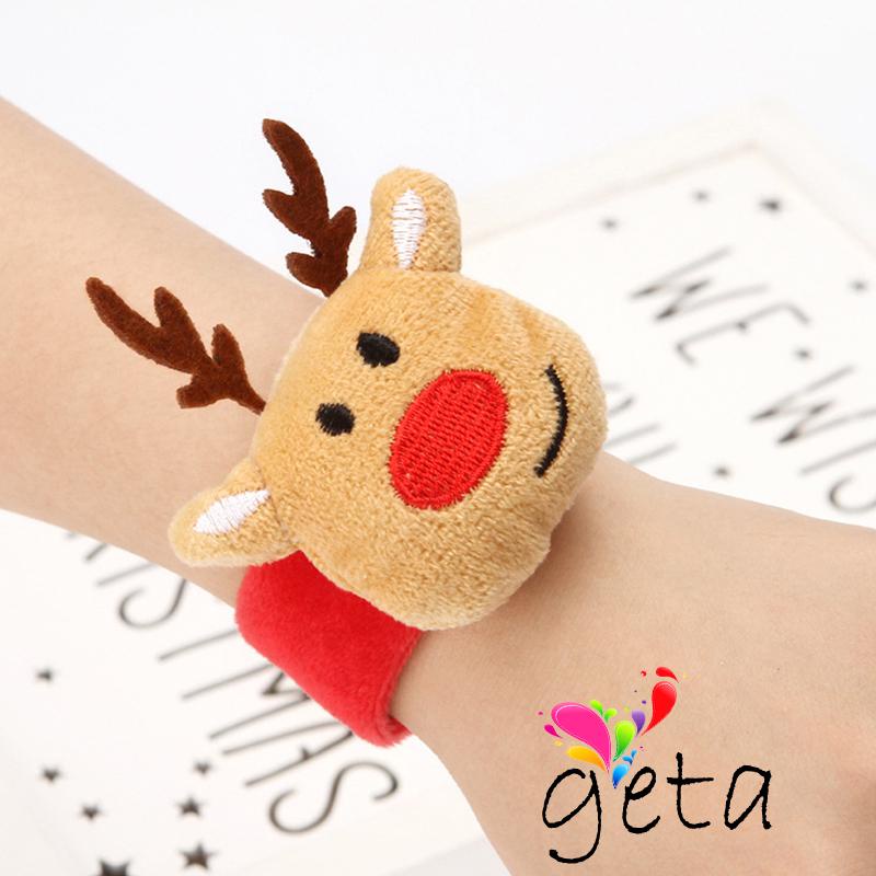 Ljw-คริสต์มาส Slap สร้อยข้อมือ Xmas การ์ตูน Santa/Reindeer Slap สายรัดข้อมือ Party Favors ของเล่น