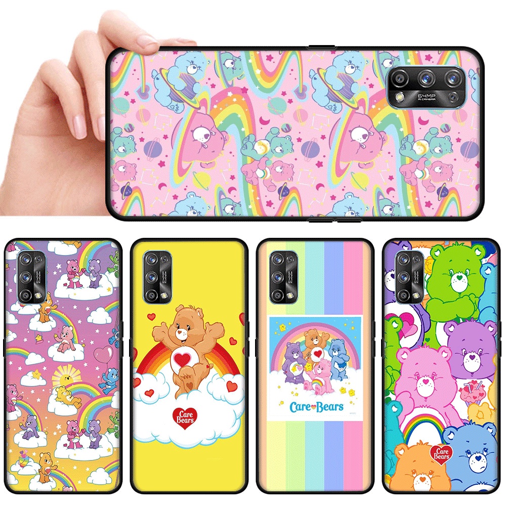 เคสโทรศัพท์มือถือ พลาสติกนุ่ม ลายหมีแคร์แบร์ สีดํา สําหรับ OPPO A3S A5 A7 2018 A37 Neo 9 A39 A57 2017 A5S A59 F1s A77 F3 A83 A1 A1K A5 A9 2020 A8 2019 A31 2020 31KCC