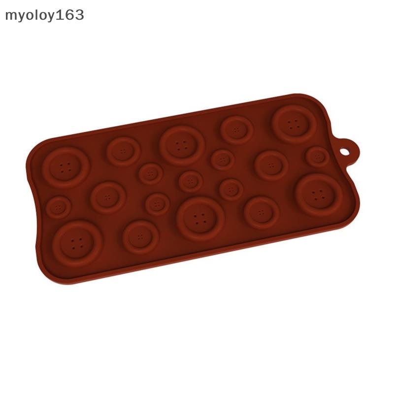 Myoloy แม่พิมพ์ซิลิโคน รูปปุ่มกด สําหรับทําเค้ก ช็อคโกแลต คุกกี้ น้ําแข็ง DIY TH