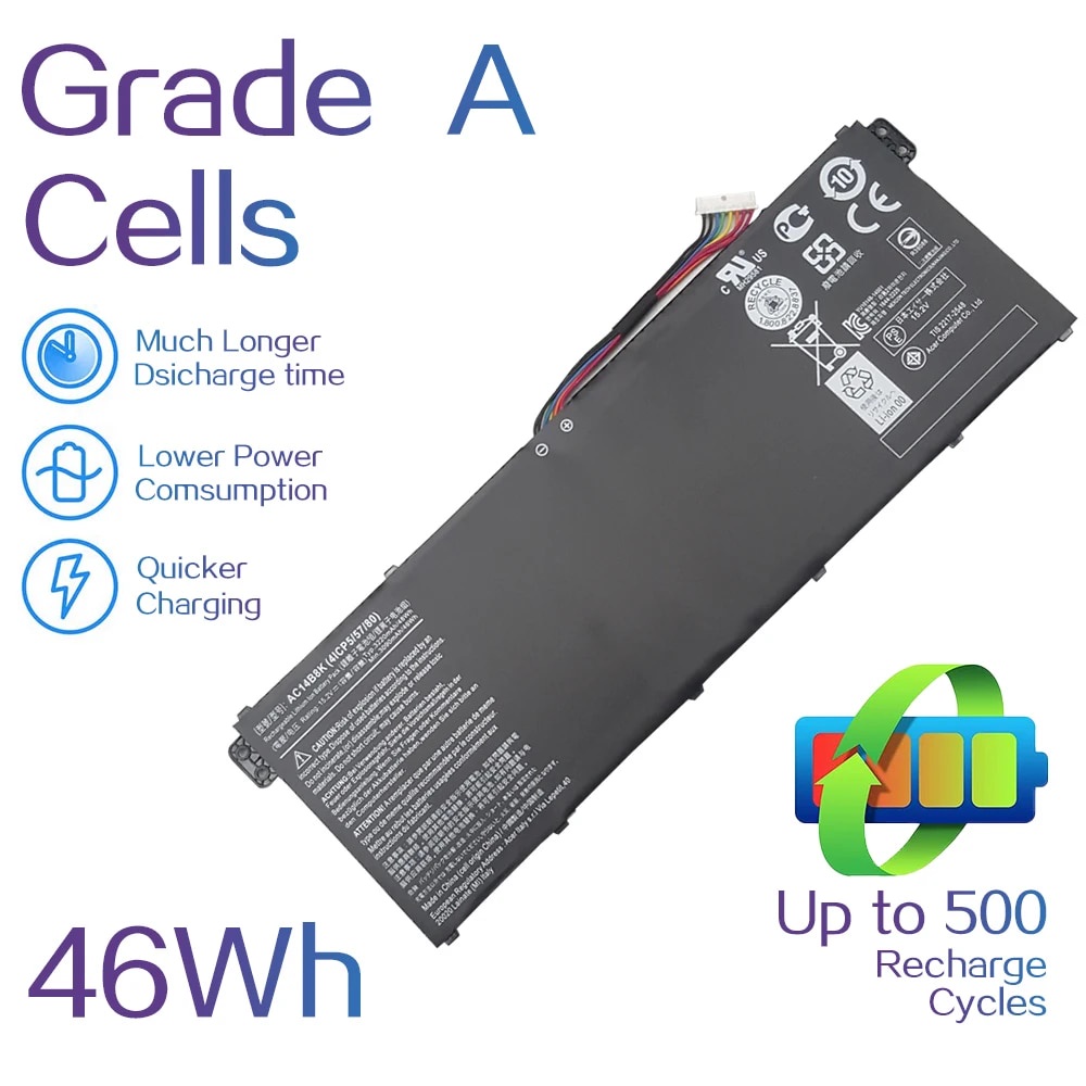 แบตเตอรี่แล็ปท็อป AC14B8K AP14B8K  For Acer Aspire ES1-511 ES1-111M R7-371T ES1-531 ES1-572 ES1-711 