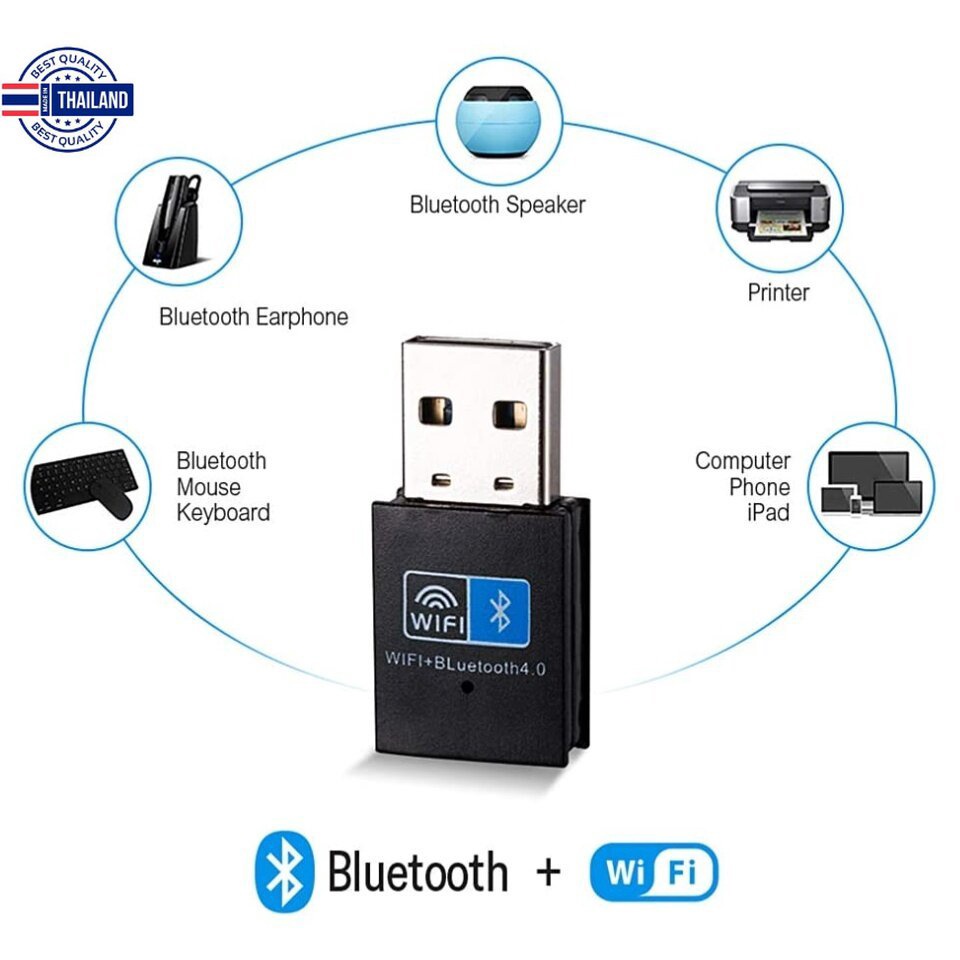 ตัวรัสัญญาณ WIFi+Bluetooth V4.0 USB Adapter USB Wireless ตัวดูดสัญญาณ