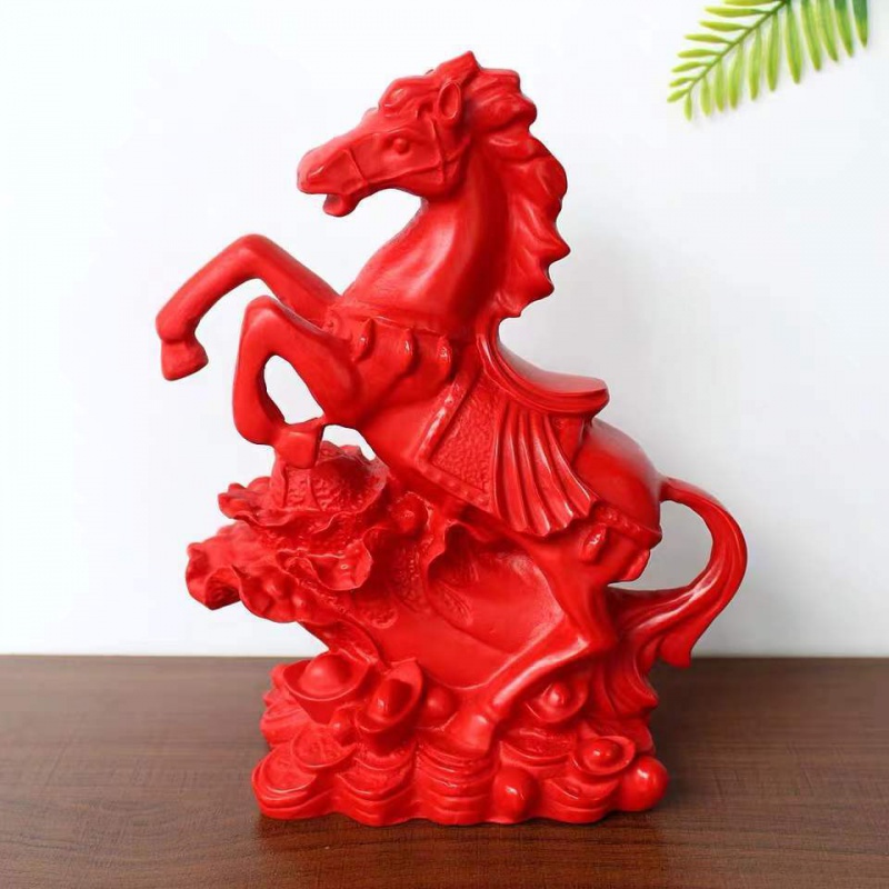 เครื่องประดับ รูปม้านําโชค สีแดง สําหรับตกแต่งบ้าน ห้องนั่งเล่น สํานักงาน