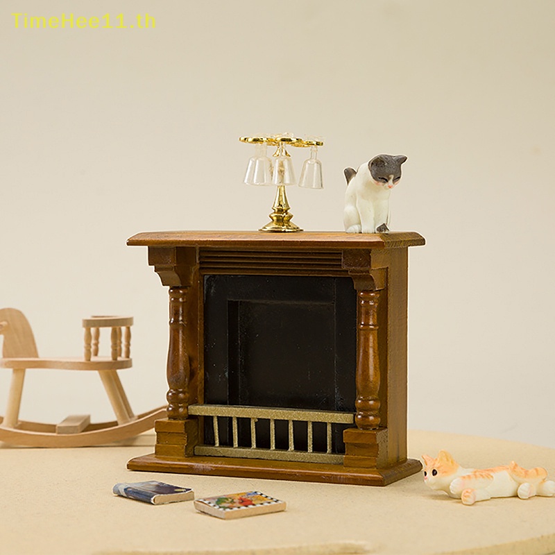 TimeHee เฟอร์นิเจอร์ตุ๊กตาอุปกรณ์เสริม Creative Home จําลองเตาผิงรุ่น Miniature ฉากตกแต่ง TH