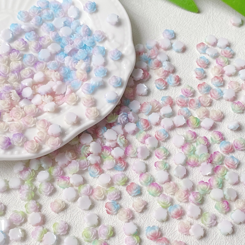 อุปกรณ์ตกแต่งเล็บ ดอกคามิเลีย ไล่โทนสี สองสี DIY 50 ชิ้น ต่อชุด