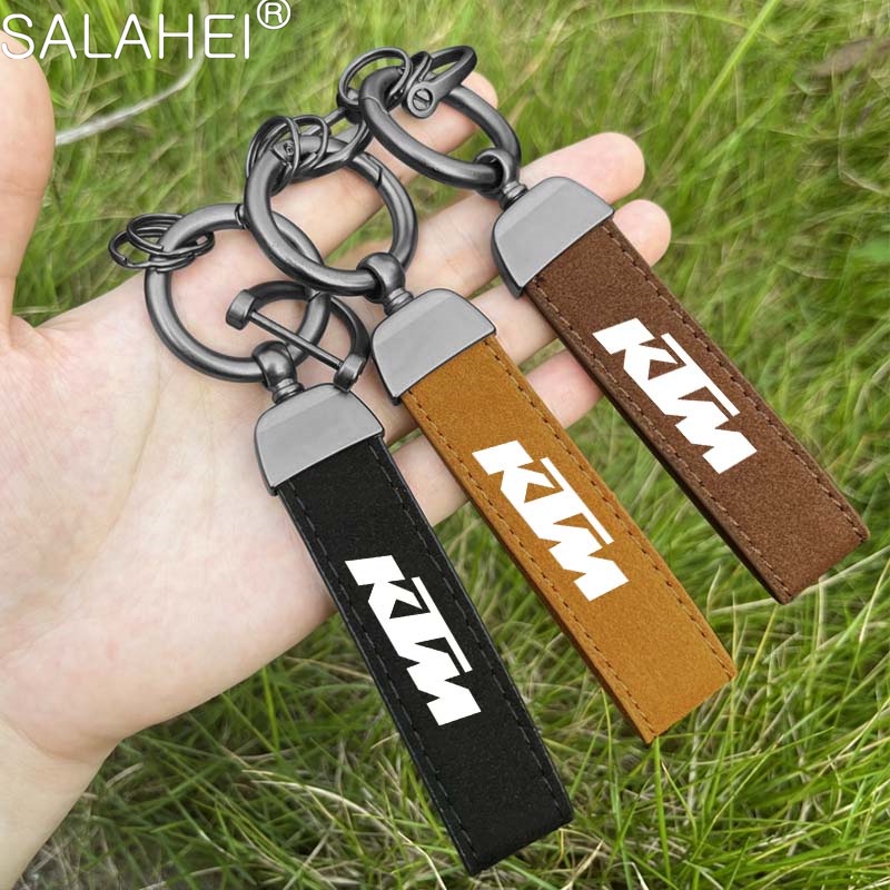 High-Grade Suede หนังรถจักรยานยนต์พวงกุญแจสําหรับ KTM Duke 125 200 390 690 990 1290 RC390 RC200 RC12