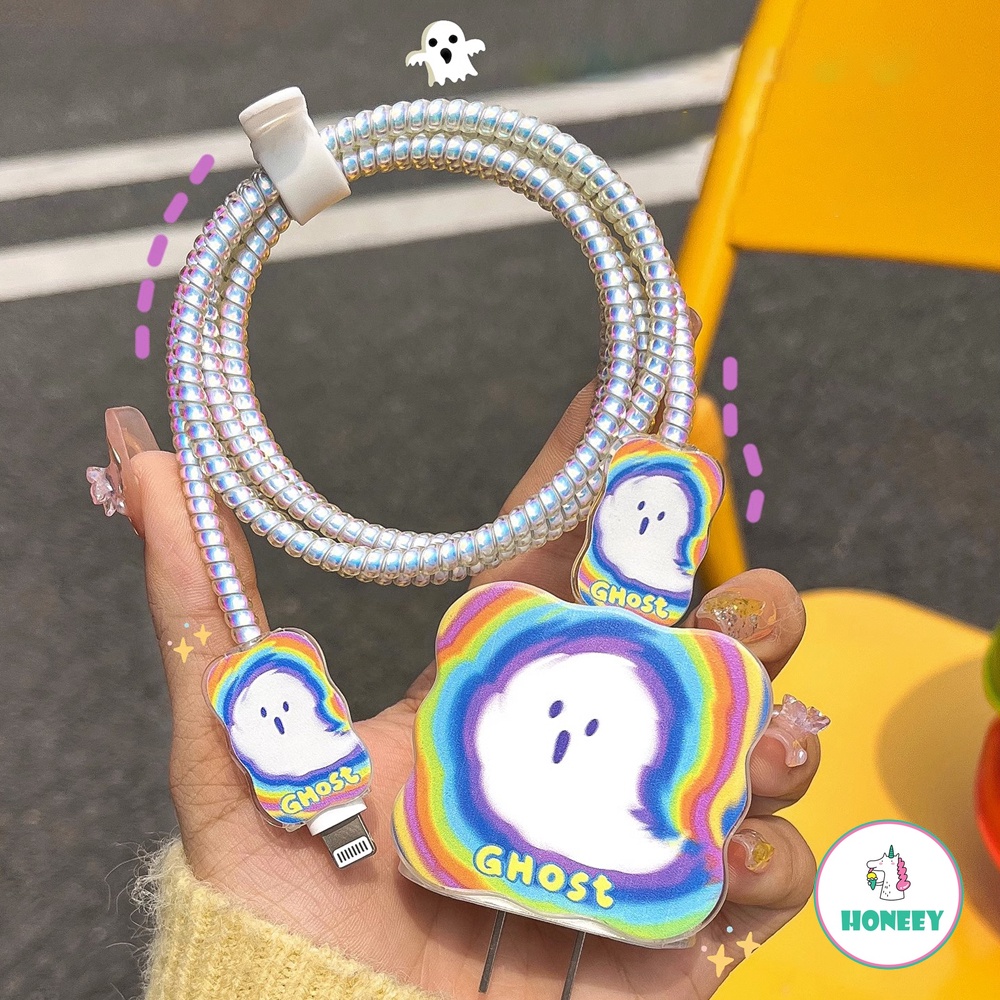 ใหม่ เกลียวถนอมสายชาร์จ USB ลายหน้ายิ้ม