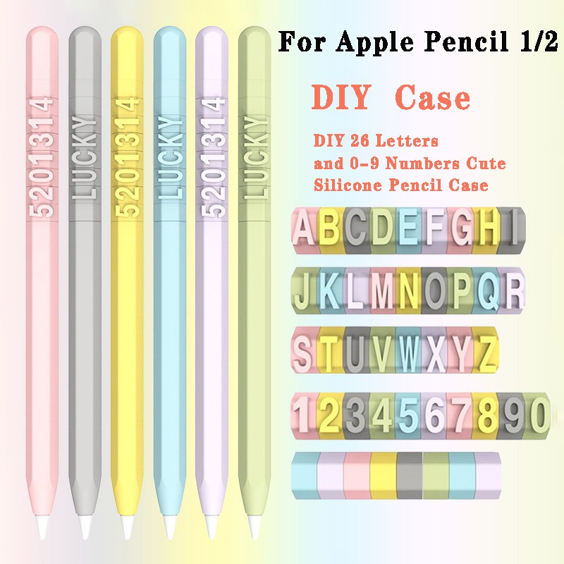 เคสซิลิโคน ลายตัวอักษรตลก DIY สําหรับ Apple Pencil Gen 2 1 iPad Stylus Touch