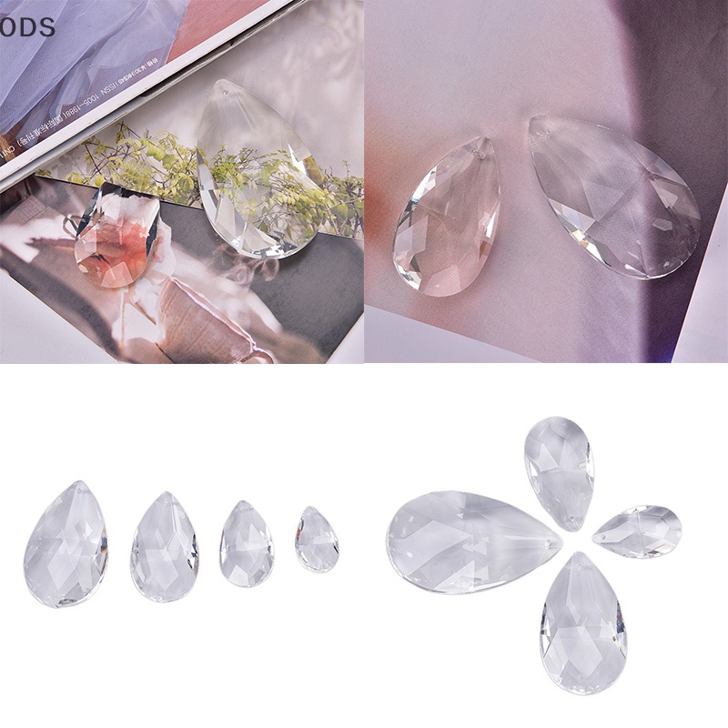ODS Clear โคมระย้าแก้วคริสตัลโคมไฟ Multi Faceted ลูกปัดหยดจี้ OD
