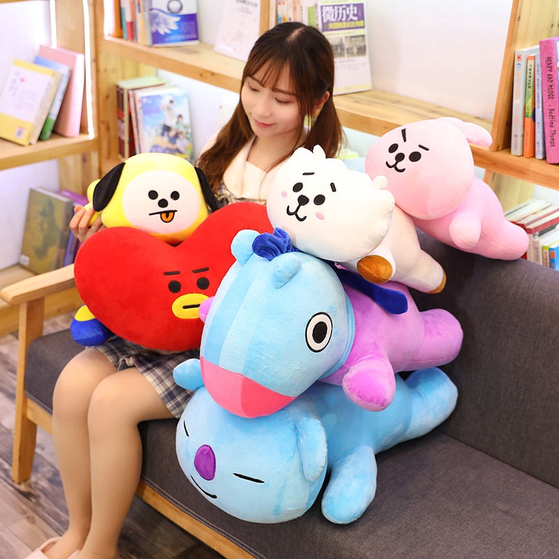 หมอนตุ๊กตานุ่ม รูปการ์ตูน BTS Bangtan Boys BT21 Koya Mang Cooky Chimmy RJ Tata ขนาด 40 ซม. 60 ซม. สํ