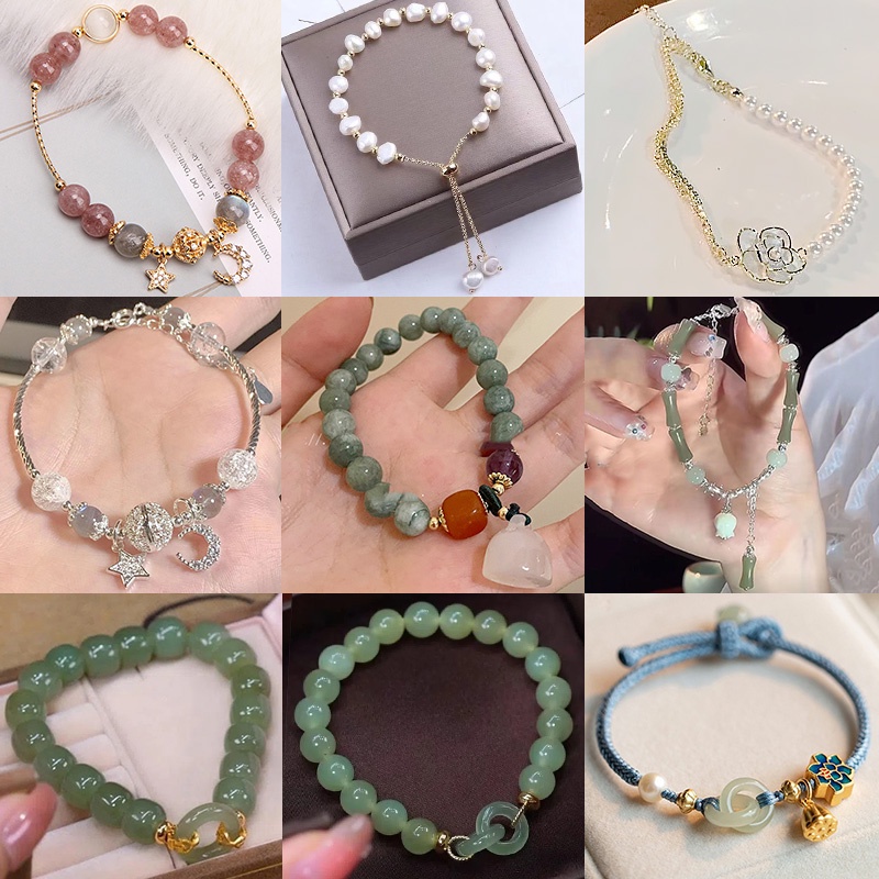 สร้อยข้อมือ จี้รูปดวงจันทร์ และดาว และดอกไม้ แบบเรียบง่าย แฟชั่นใหม่ สไตล์ญี่ปุ่น และเกาหลี