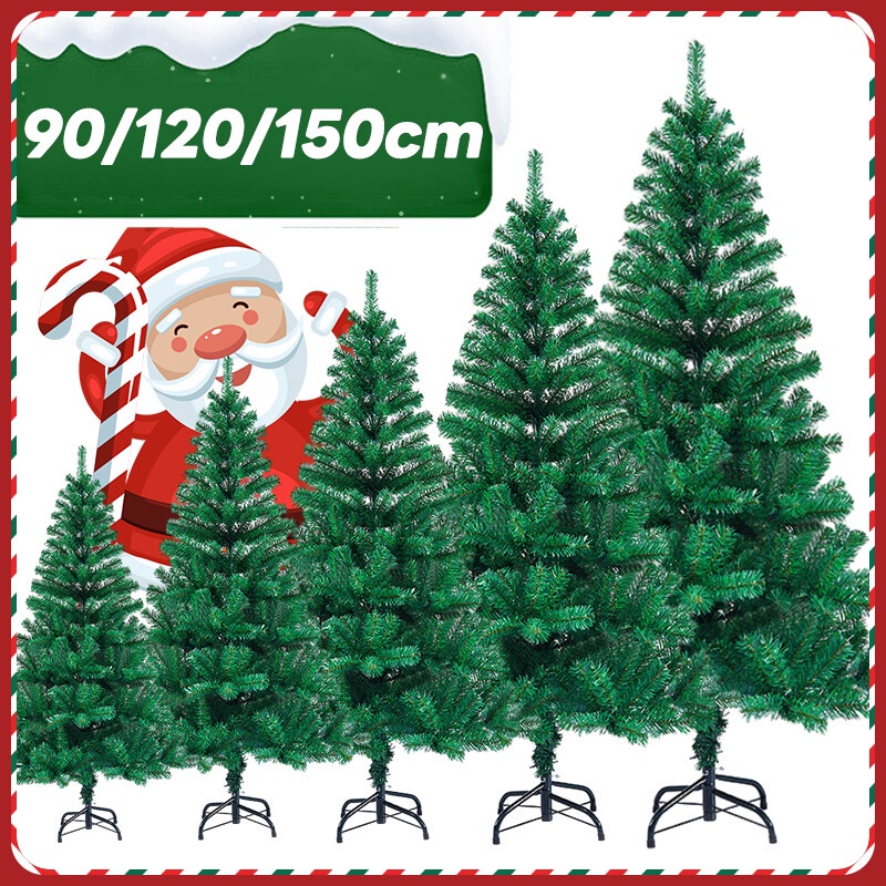 [Christmax On SELL!] [จัดส่งในกรุงเทพฯ]ต้นคริสต์มาส สีเขียว 90/120/150cm ต้นไม้ปลอมถอดเก็บได้ กันน้ำ ทนทาน ต้นไม้ประกอบ