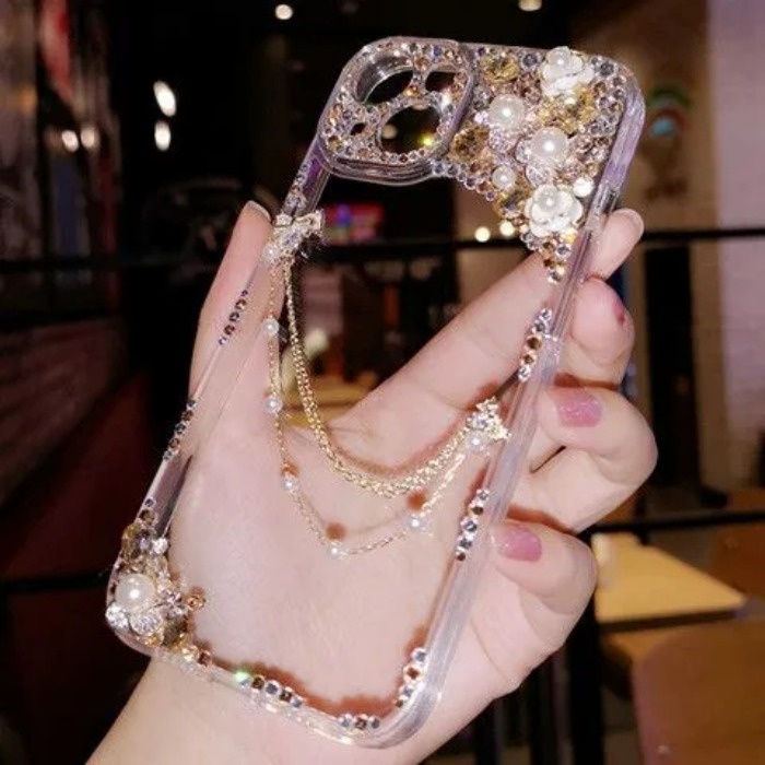 แฟชั่นโปร่งใสGlitterเพชรBling Rhinestoneเคสโทรศัพท์เข้ากันได้กับIphone 17 12 13 14 15 Pro Max 15PM I