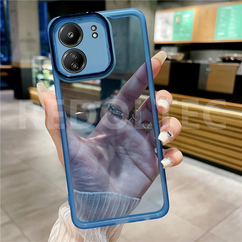 สําหรับ Redmi 13C / Poco C65 เคสโทรศัพท์มือถือ ซิลิโคนนิ่ม TPU ใส บาง กันกระแทก พร้อมฝาครอบป้องกันเลนส์