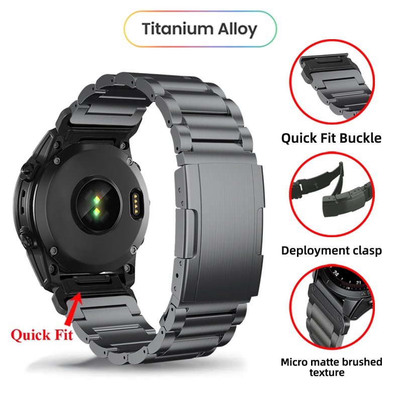 20 มม.22 มม.26 มม.คุณภาพสูงไทเทเนียมโลหะ Quick Fit สําหรับ Garmin Descent Mk3i 51 มม. Mk3 Mk2i Mk2 M