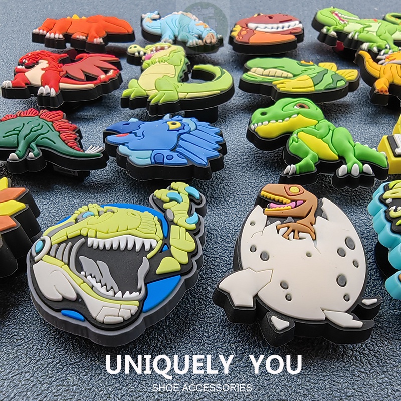 จี้หัวเข็มขัด รูปไดโนเสาร์ สําหรับตกแต่งรองเท้า Crocs DIY