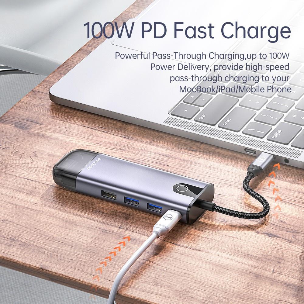 Mcdodo HU-775 5 in 1 TYPE-C HUB 4K HDTV Ultra HD Converter 100W PD Fast Charger USB 3.0 HU-7750 Type