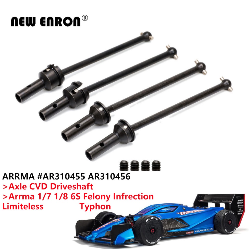 อาร์310455 อาร์310456 เหล็กแข็งด้านหน้าด้านหลังเพลา CVD Driveshaft สําหรับ RC รถ Arrma 1/7 1/8 6S Fe