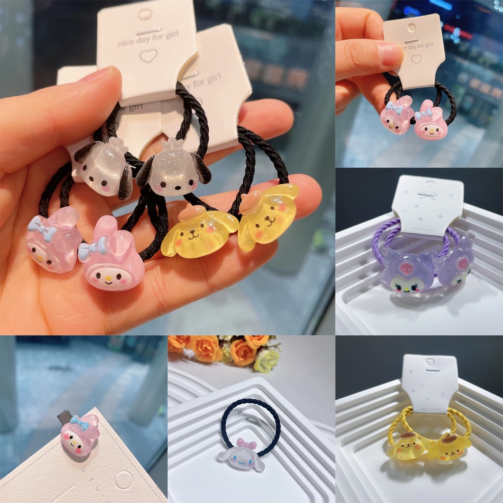 【ถูกที่สุด】ยางรัดผม ลายการ์ตูน Sanrio Cinnamoroll My Melody น่ารัก สําหรับเด็กผู้หญิง 2 ชิ้น