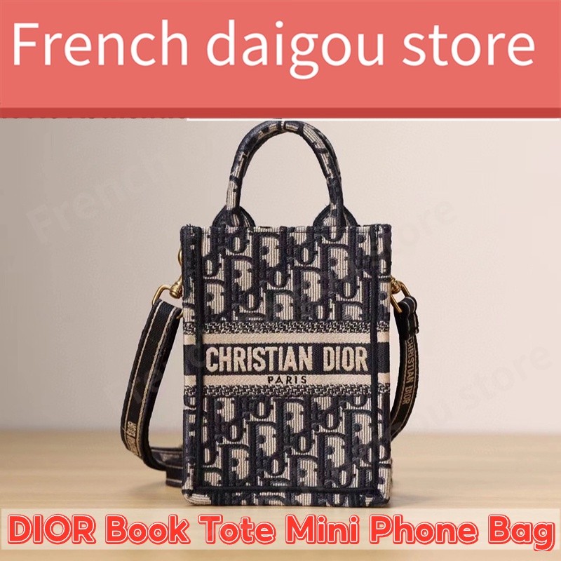 ดิออร์ DIOR Book Tote Mini Phone Bag สุภาพสตรี กระเป๋าสะพายไหล่
