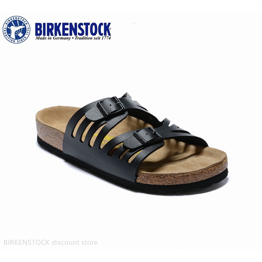 Bata Birkenstock รองเท้าแฟชั่น สีดํา สําหรับผู้ชาย และผู้หญิง ไซซ์ 34-44