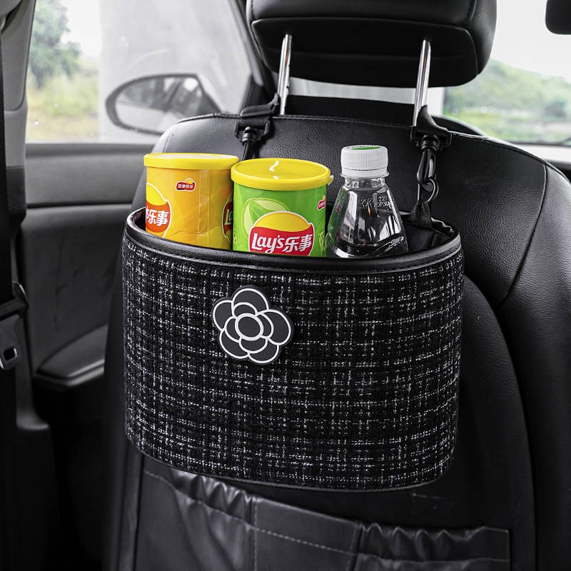 [Spot Quick Delivery] Car Seat Back Storage Bag Creative Chanel Style Car Back Storage Box Car Hanging Bag Storage Box Mesh Bag LagI
