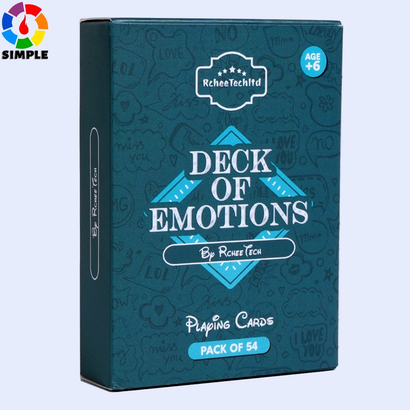 การ์ดเกม Deck of Emotions 54 ใบ รวมคําถาม เกี่ยวกับความรู้สึก และอารมณ์ เสริมสร้างการเชื่อมต่อระหว่างครอบครัว และเพื่อน