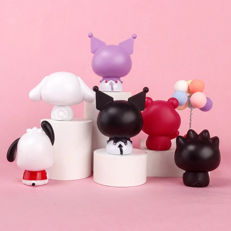 Kawaii อะนิเมะรูป Cinnamoroll Pachacco Kuromi ตุ๊กตา Kitty ตัวเลขการกระทํา DIY เค้กตกแต่งของเล่นของขวัญสําหรับเด็ก - รูปที่ 4