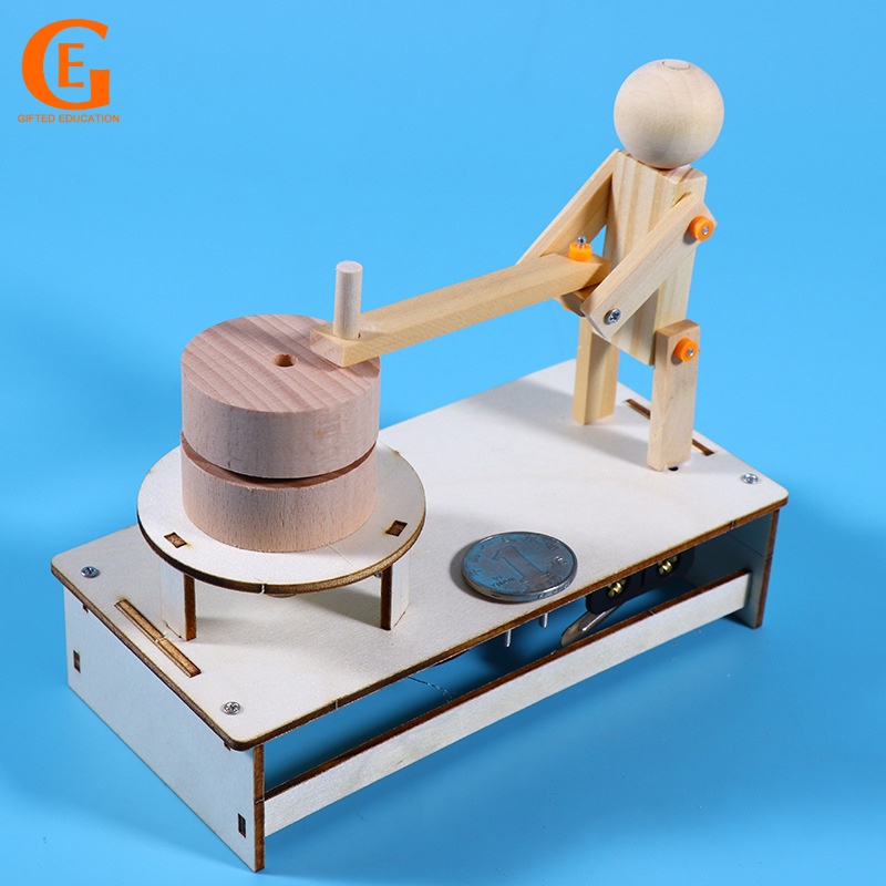 โมเดลหุ่นยนต์ไม้ไฟฟ้า แฮนด์เมด DIY ของเล่นเสริมการเรียนรู้วิทยาศาสตร์ สําหรับเด็ก
