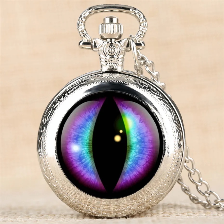 Vintage Creative Eye Design ควอตซ์นาฬิกาพ็อกเก็ตผู้ชายผู้หญิง Steampunk ประณีตจี้นาฬิกา