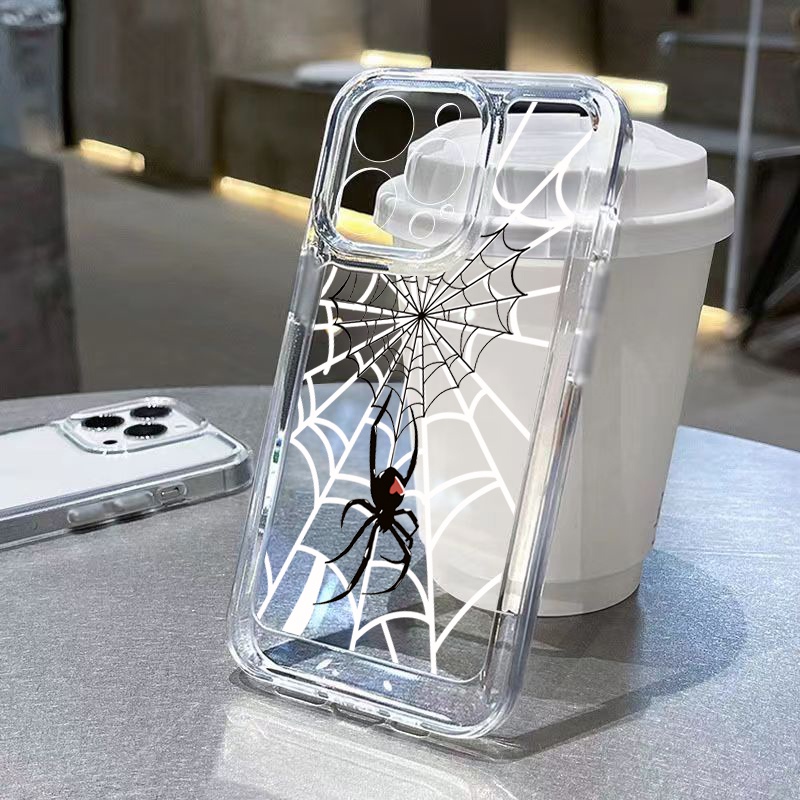 เคสโทรศัพท์มือถือแบบนิ่ม ใส ลายการ์ตูนสไปเดอร์ สําหรับ Samsung Galaxy S24 S23 Ultra S22 S21 S20 Plus S21 S20 S23 FE Note 20 Ultra
