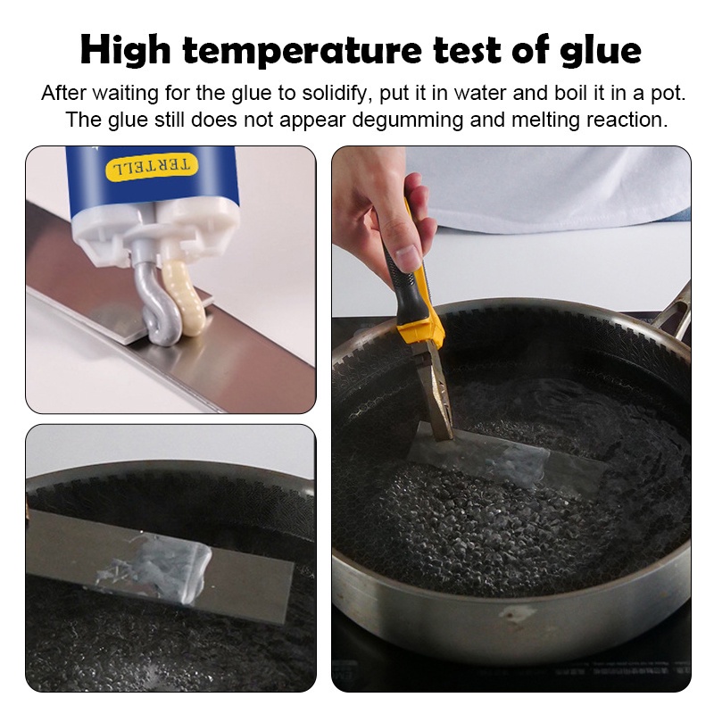 กาวเชื่อมเหล็ก กาวติดเหล็กแรงยึดสูงพิเศษ กาวอีพ็อกซี่ทนความร้อน สําหรับซ่อมแซมโลหะ 50 กรัม 100 กรัม - รูปที่ 3