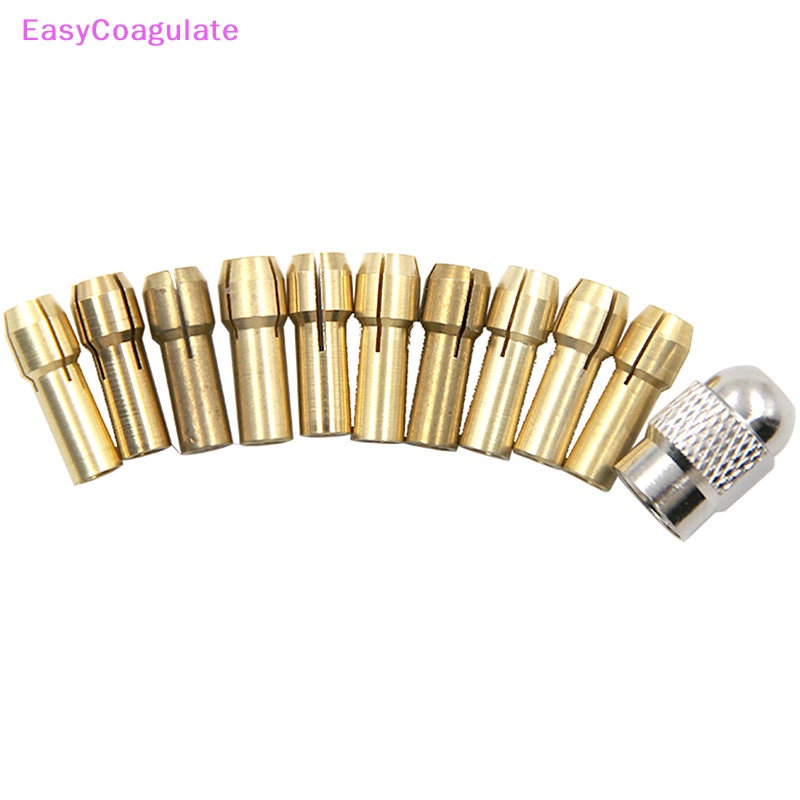 Eas 11 ชิ้น/เซ็ตเจาะทองเหลือง Collet Chuck Bits สําหรับเครื่องมือโรตารี่ 0.5-3.2 มม.Ate