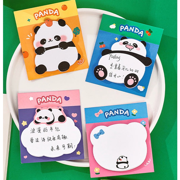 S0115 กระดาษโน๊ต กาวในตัว แพนด้า ตัวกลม สุ่มลาย Sticky Note Memo