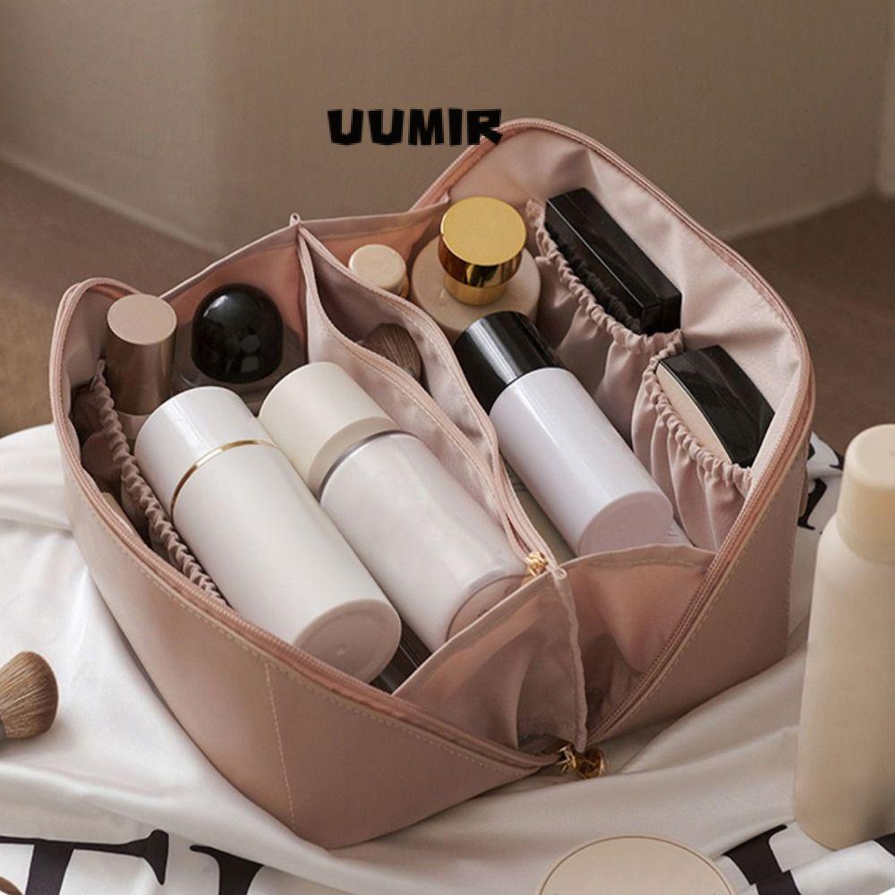 UUMIR  กระเป๋าเครื่องสําอาง ความจุขนาดใหญ่ พร้อมช่องใส่แปรง อเนกประสงค์ สําหรับเดินทาง