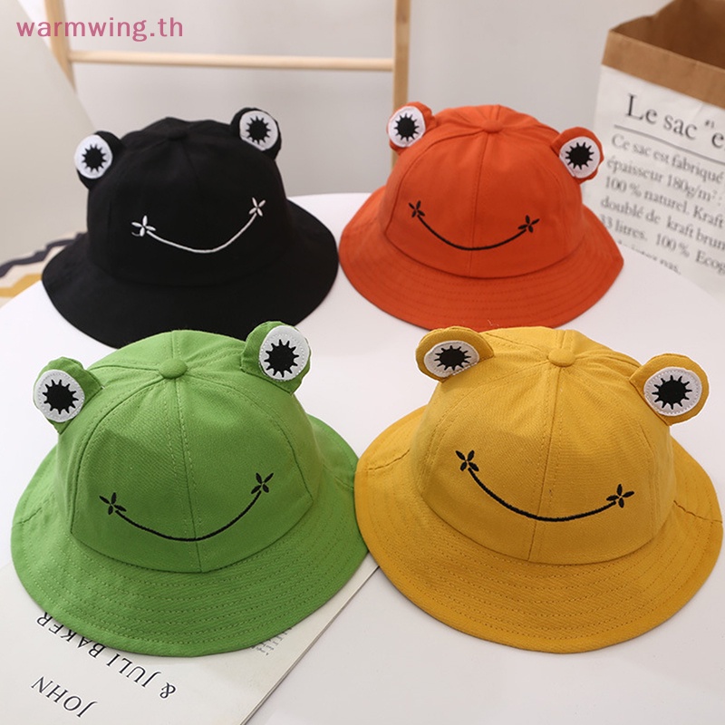 Warmwing หมวกบักเก็ต ทรงบักเก็ต ลายกบ สไตล์ชาวประมง แฟชั่นฤดูร้อน ฤดูใบไม้ร่วง สําหรับผู้หญิง TH