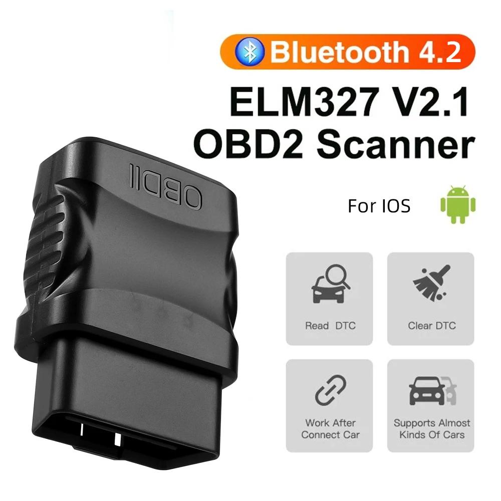 Elm327 เครื่องสแกนเนอร์วินิจฉัยรถยนต์ บลูทูธ V2.1 OBD2 ELM 327 สําหรับ IOS Android Code Reader OBDII Protocols